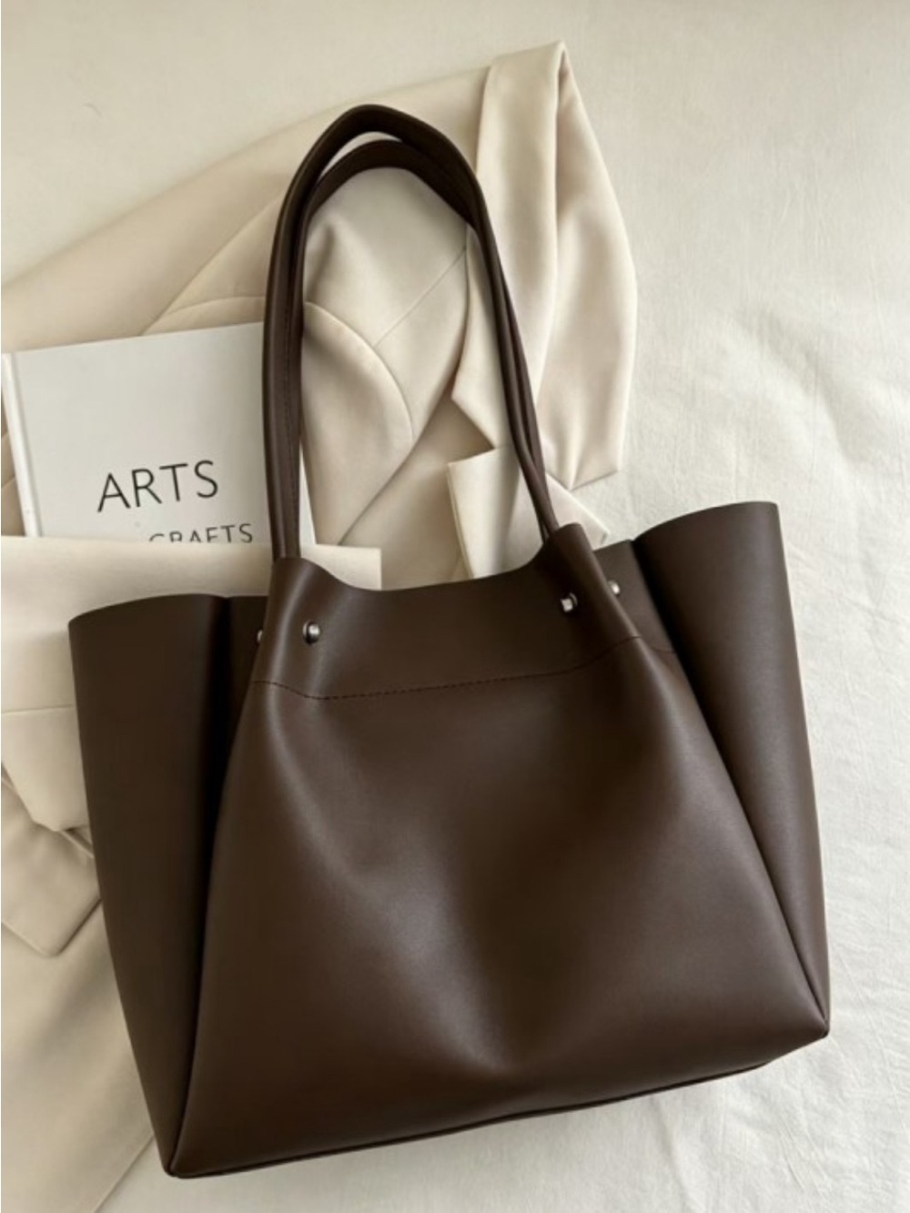 Dark Brown Large Tote Bag